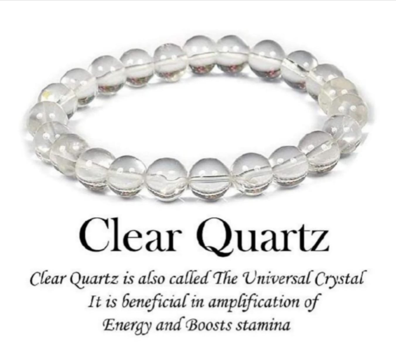 Clear Quartz AAA Quality Crystal Bracelet for Inner Purity, Body, Mind and Soul, Relaxation for Men and Women