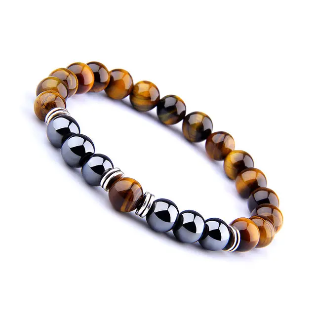 Tiger Eye With Hematite Bracelet For Power, Protection and Good Luck - Image 2