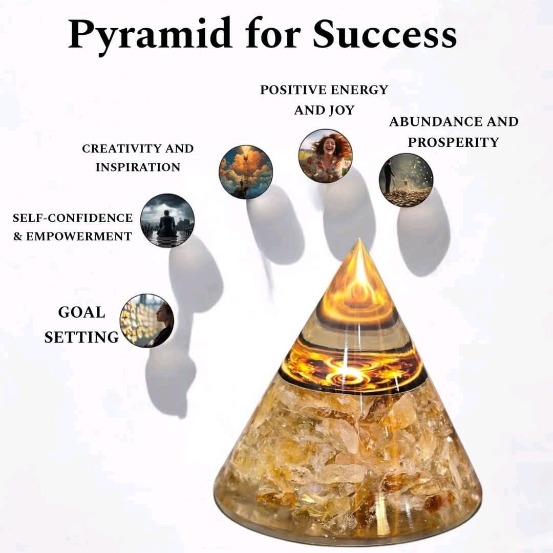 Citrine Crystal Pyramid For Success & Growth