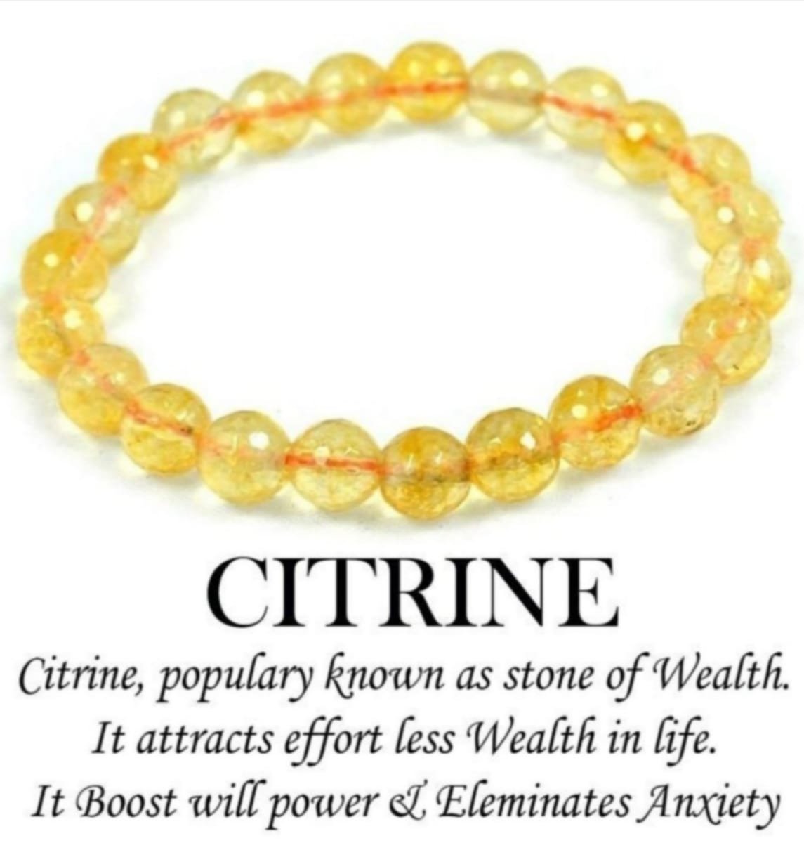Citrine Crystal Bracelet For Abundance, Confidence & Wealth