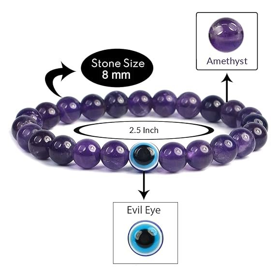 Amethyst Evil Eye Bracelet - Image 3