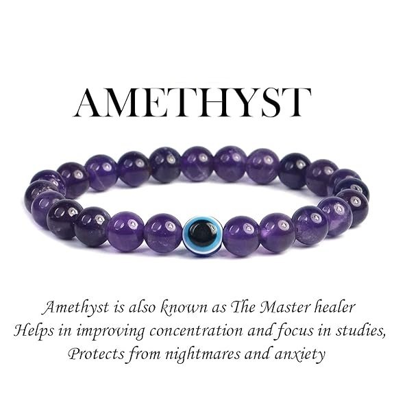 Amethyst Evil Eye Bracelet - Image 8