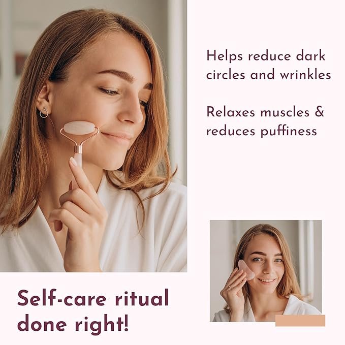 Rose Quartz Roller & Gua Sha Set - Image 7