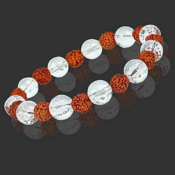 Clear Quartz Rudraksha Bracelet