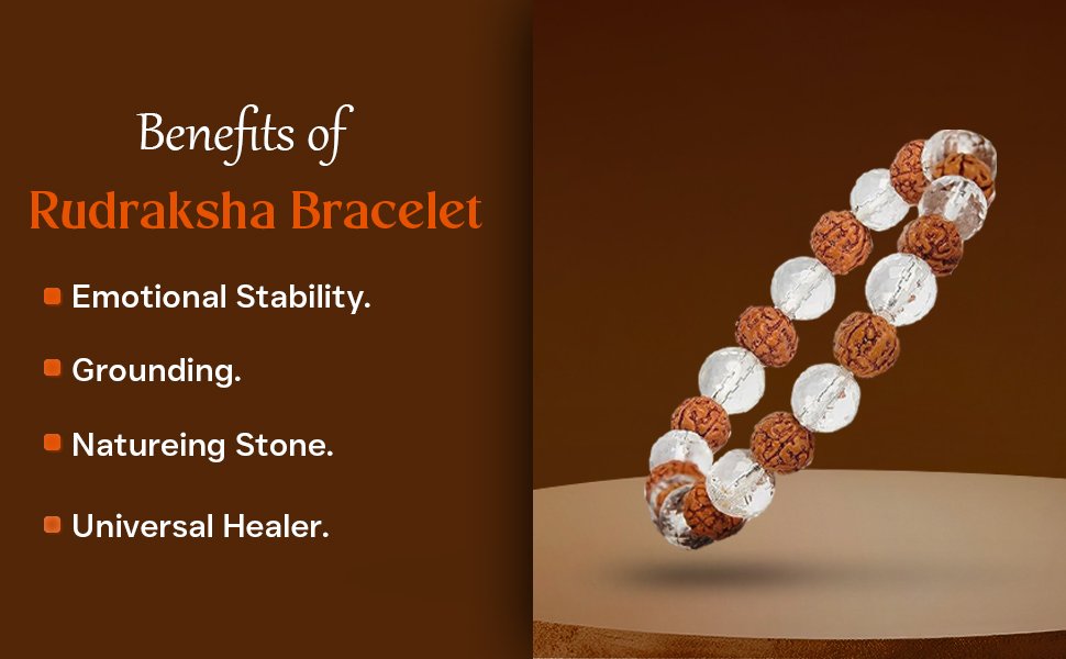 Clear Quartz Rudraksha Bracelet - Image 4