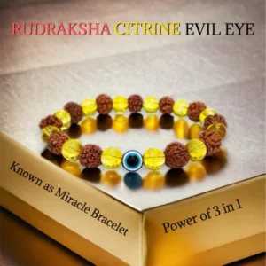 Rudraksha, Citrine & Evil Eye Bracelet- A Powerful Miracle Bracelet