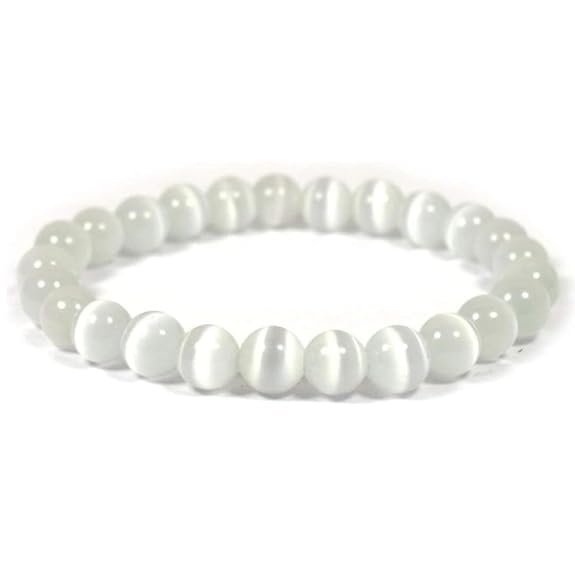 Selenite Bracelet - For Aura Cleansing, Inner Bliss and Metal Clarity