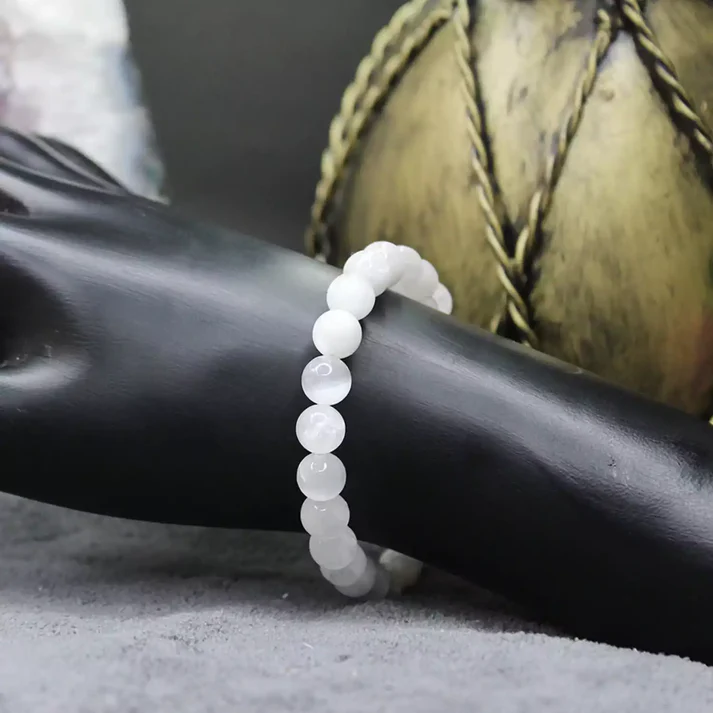 Selenite Bracelet - For Aura Cleansing, Inner Bliss and Metal Clarity - Image 5
